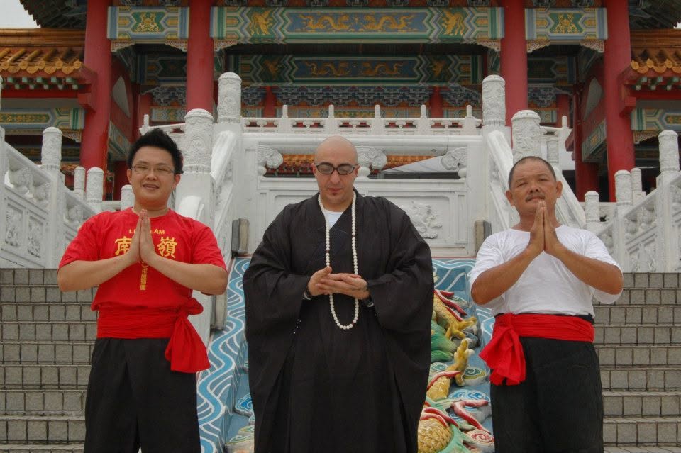 Skillz at Zen Fu with the monks — archive photograph